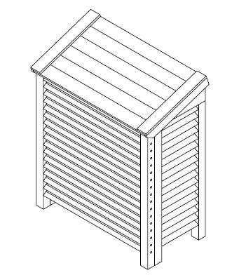 Ambista Wooden Cover XL for Air Conditioners Dimensions (LxHxD):  1200x1420x612 mm.