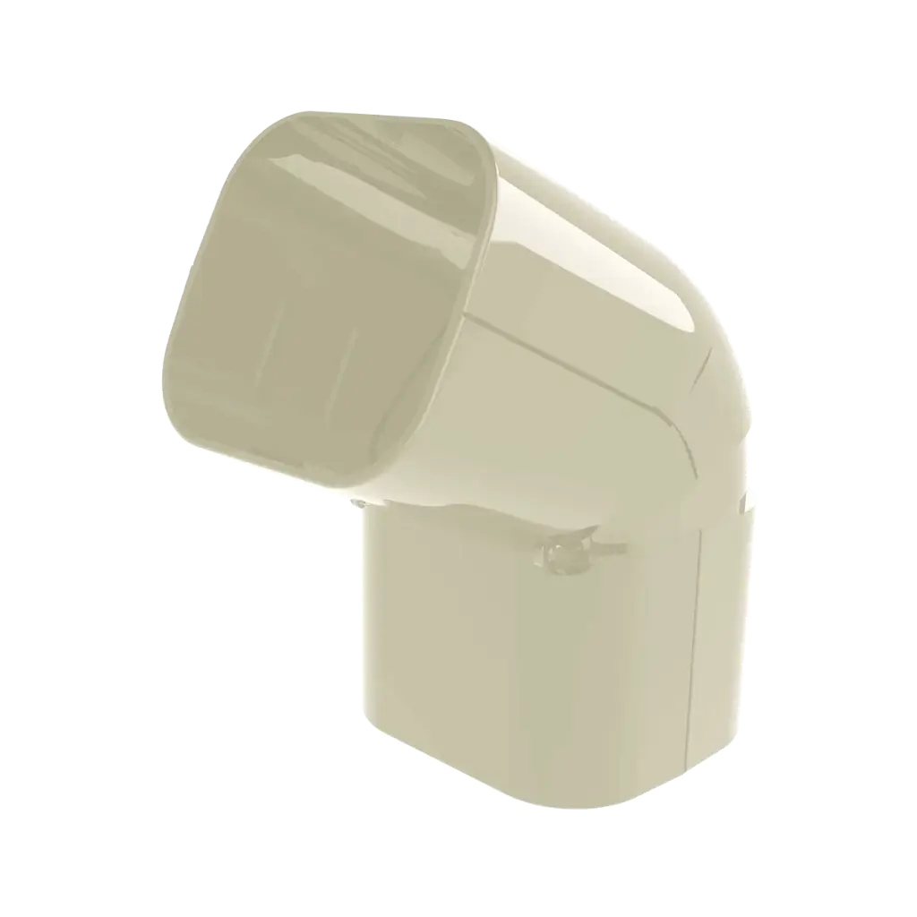 "EXCELLENS CAS" 90–135° adjustable horizontal corner for 72x64 mm cover duct, Ivory. Pack of 1 piece.