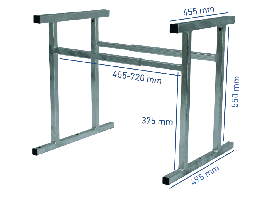 Ambista ground bracket, hot-dip galvanized steel. 450x550x720 mm.