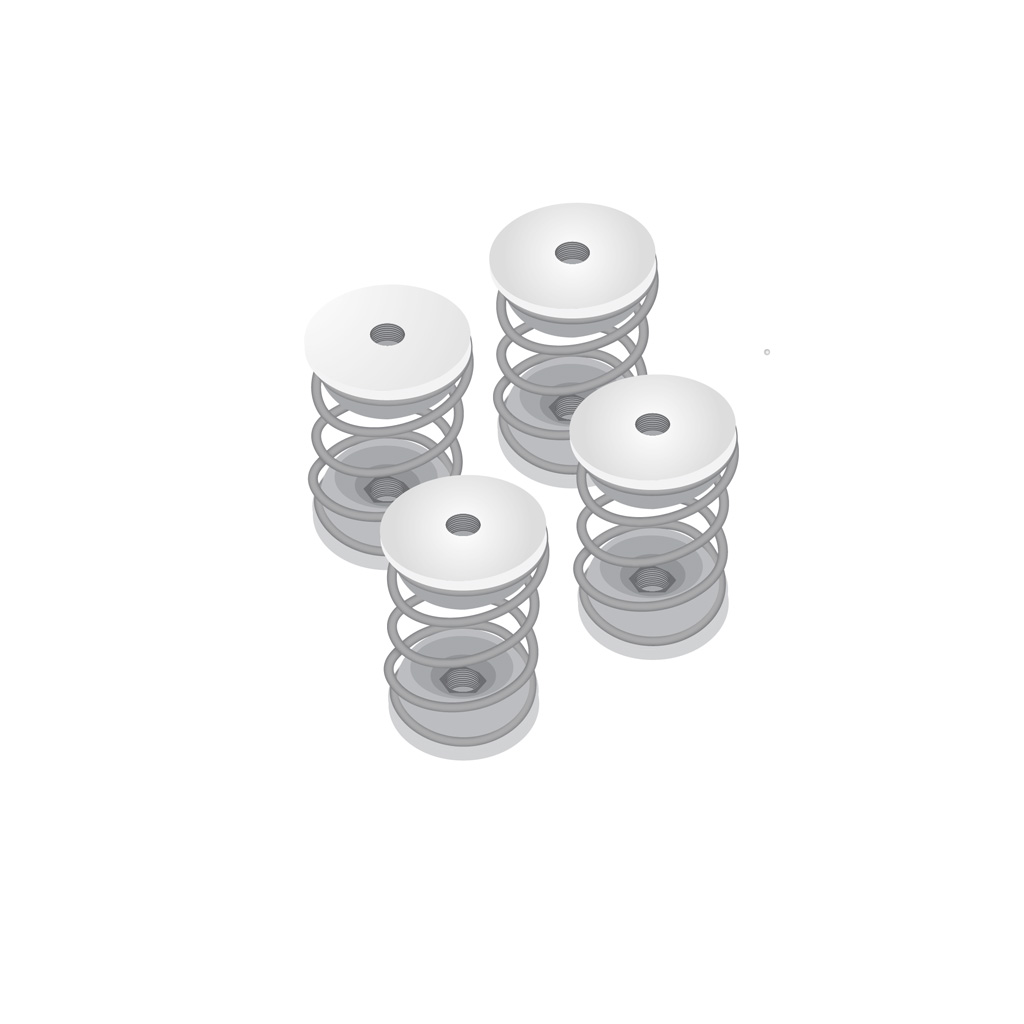 Vibration Dampers with Metal Spring (Set of 4)