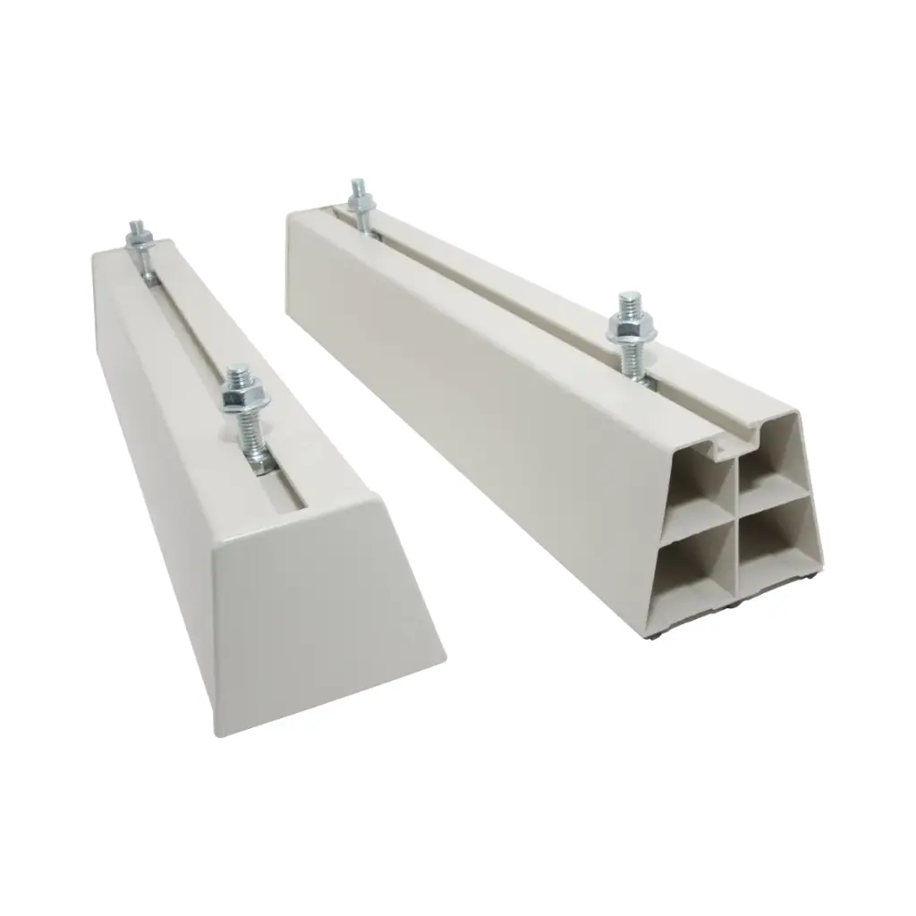 Plastic floor base 350, kit includes M8 bolts. Load 140 kg. 115x100x350 mm. 