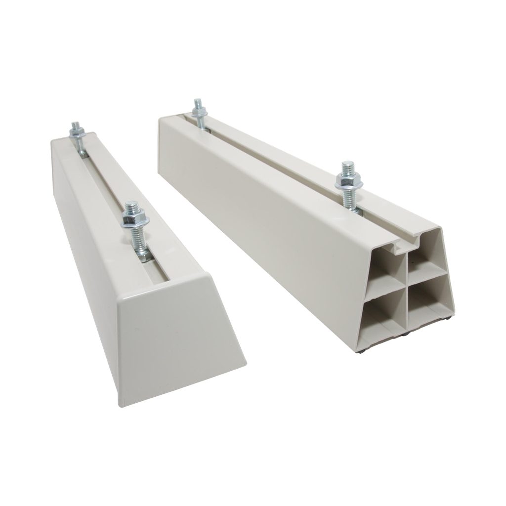 Plastic floor base 600, kit includes M8 bolts. Load 240 kg. 115x100x600 mm. 