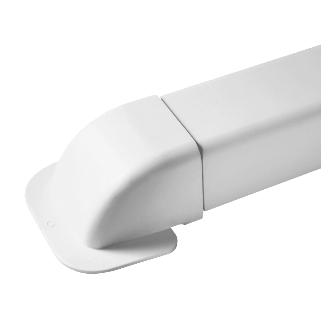 Nurga läbiviigukate 80x60 mm kattekarbikule, valge.