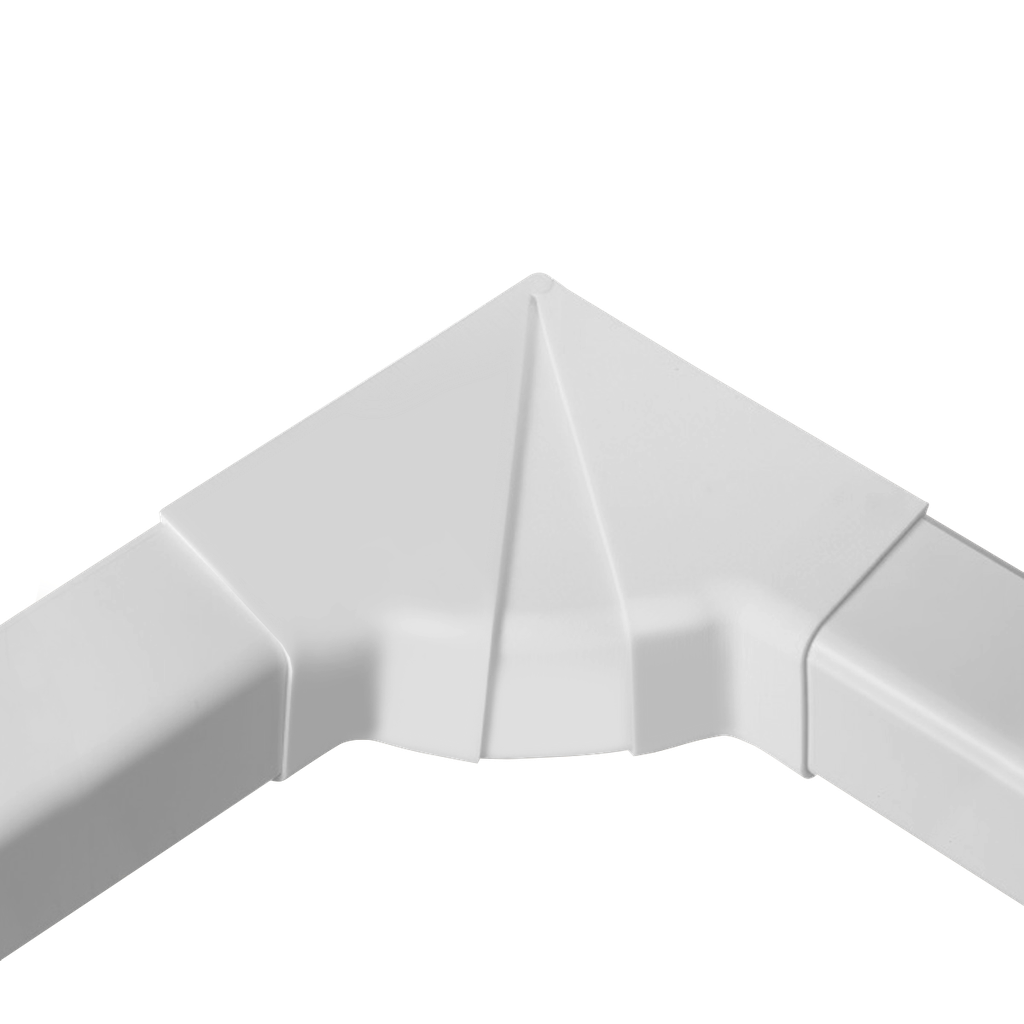 Adjustable Internal Angle for 80x60 mm Duct, White. Pack of 4 pieces.