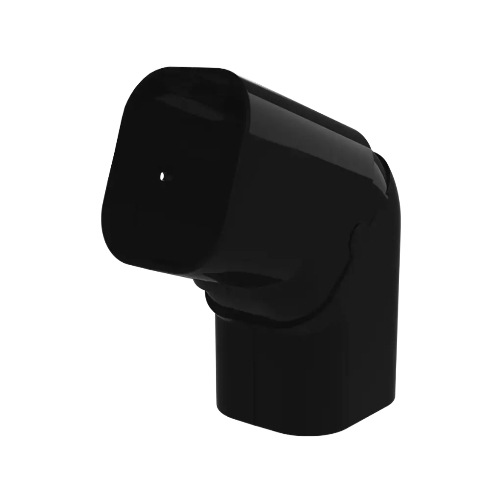 “EXCELLENS CPS” Flat jointed elbow, 72 mm. Black RAL9005.