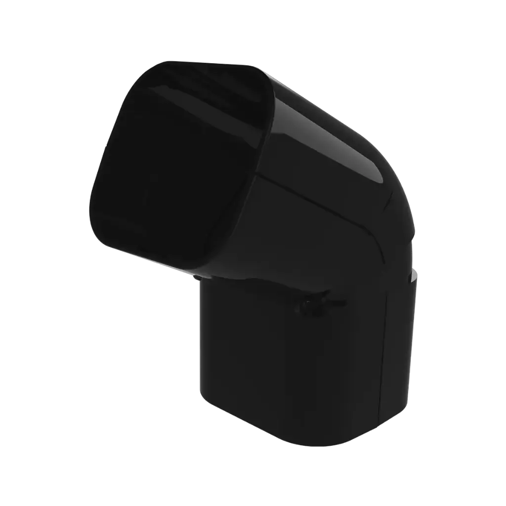 “EXCELLENS CAS” Jointed elbow, 72 mm. Black RAL9005.
