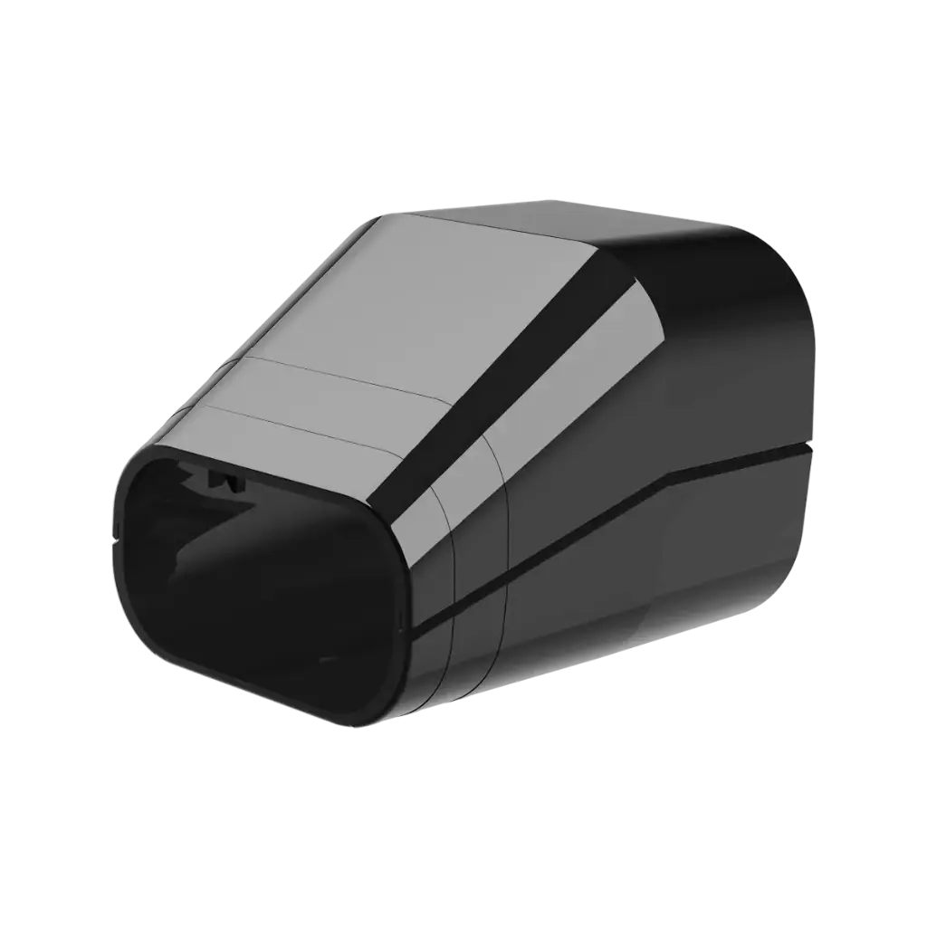 “EXCELLENS TS” Pipe outlet end fitting, 72 mm. Black RAL9005.