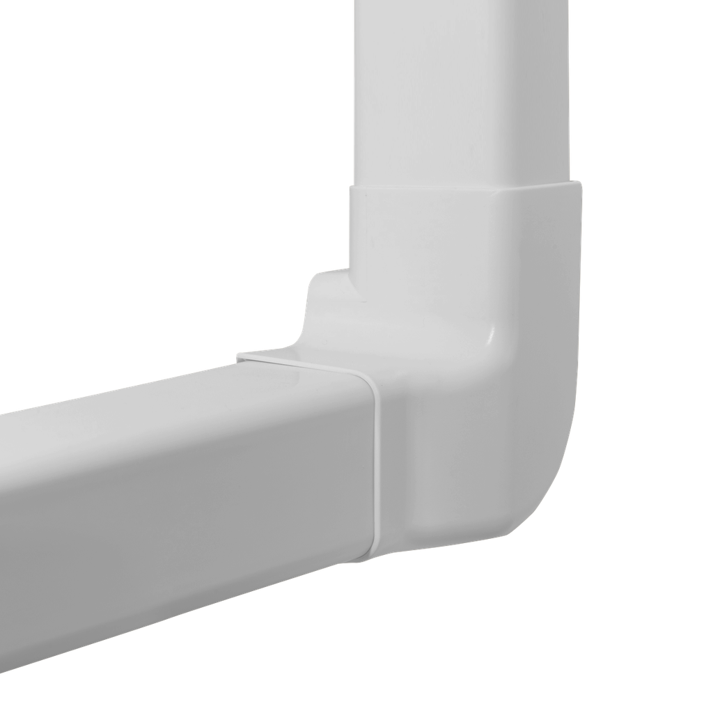 Left Vertical Angle for 80x60 mm Duct, White. Pack of 4 pieces.
