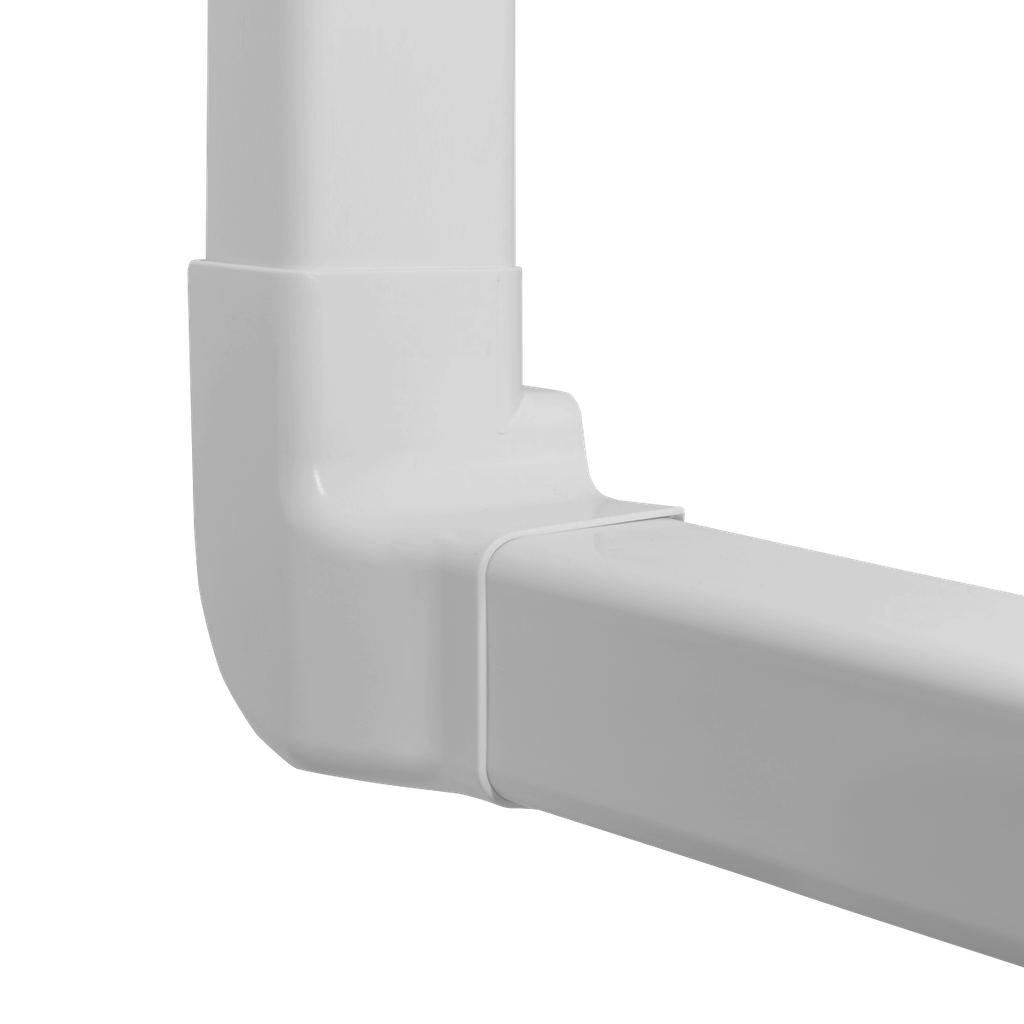 Parempoolne vertikaalnurk 80x60 mm kattekarbikule, valge. Pakendis 4 tk.