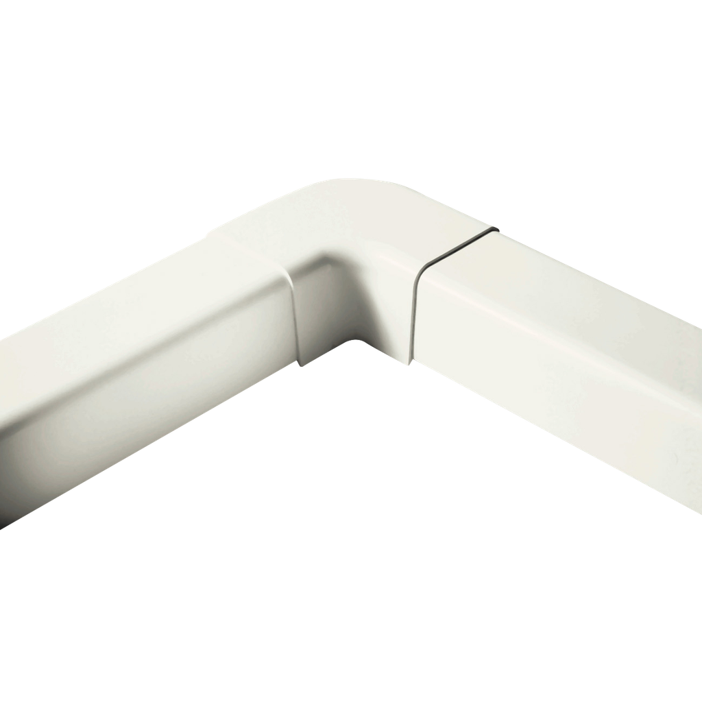 Plane Curve for 80x60 mm Duct, Ivory. Pack of 8 pieces.