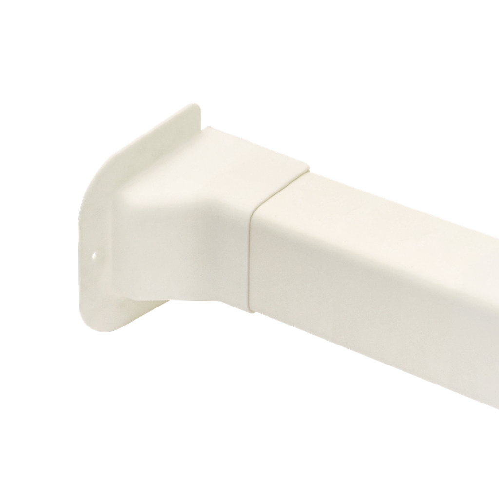 Wall connector for 80x60 mm duct, Ivory. Pack of 6 pieces.