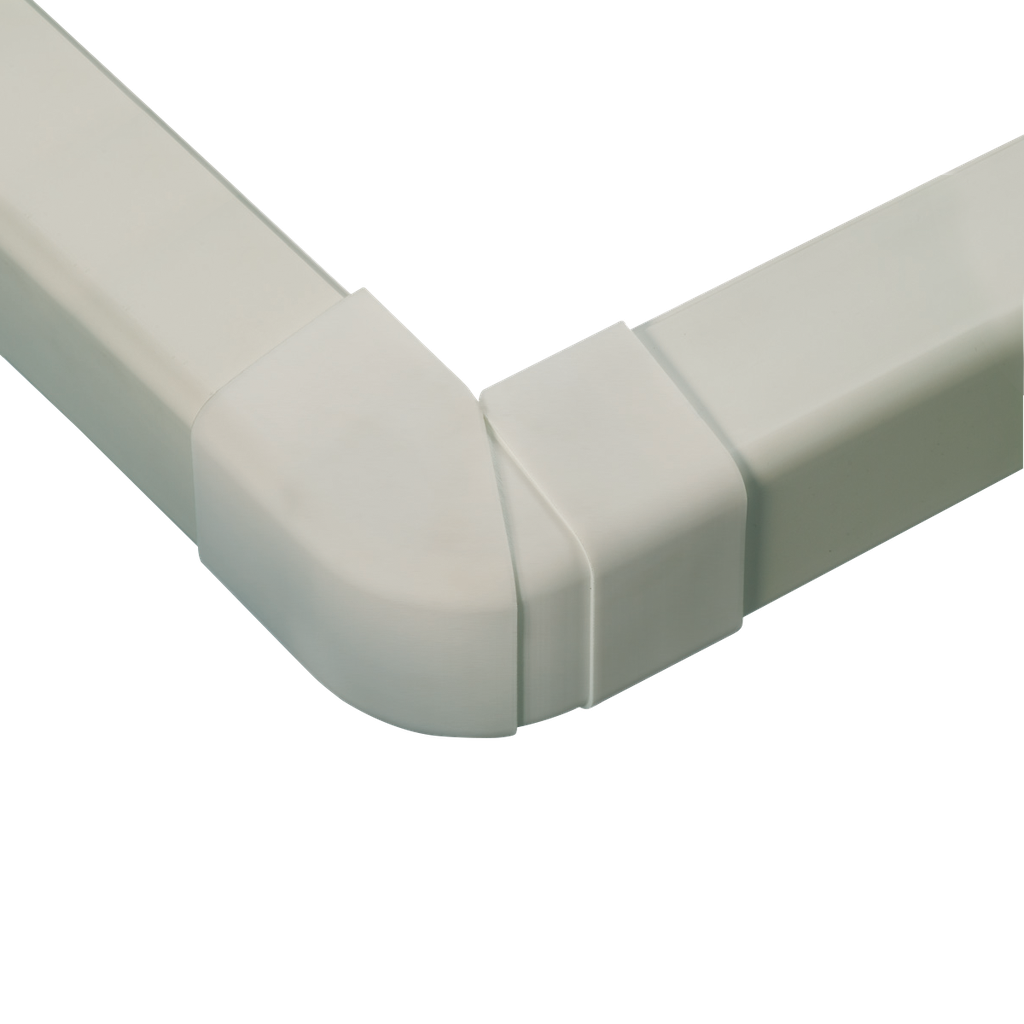 Adjustable external angle for 80x60 mm duct, Ivory. Pack of 6 pieces.
