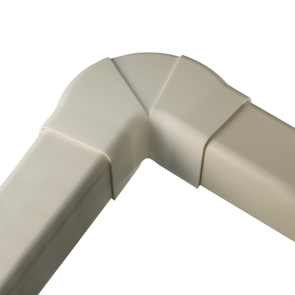 Adjustable plane curve for 80x60 mm duct, Ivory. Pack of 6 pieces.