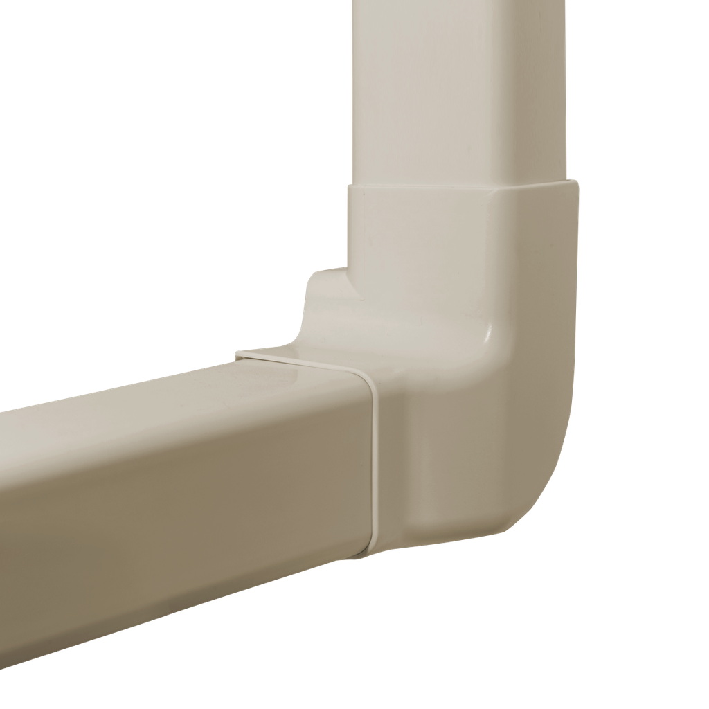 Left vertical angle for 80x60 mm duct, Ivory. Pack of 4 pieces.
