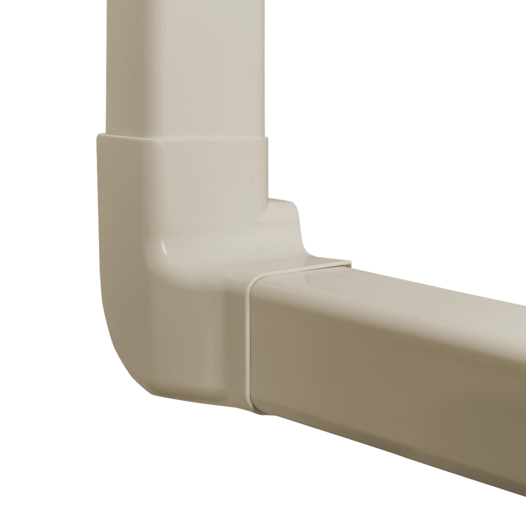 Right vertical angle for 80x60 mm duct, Ivory. Pack of 4 pieces.