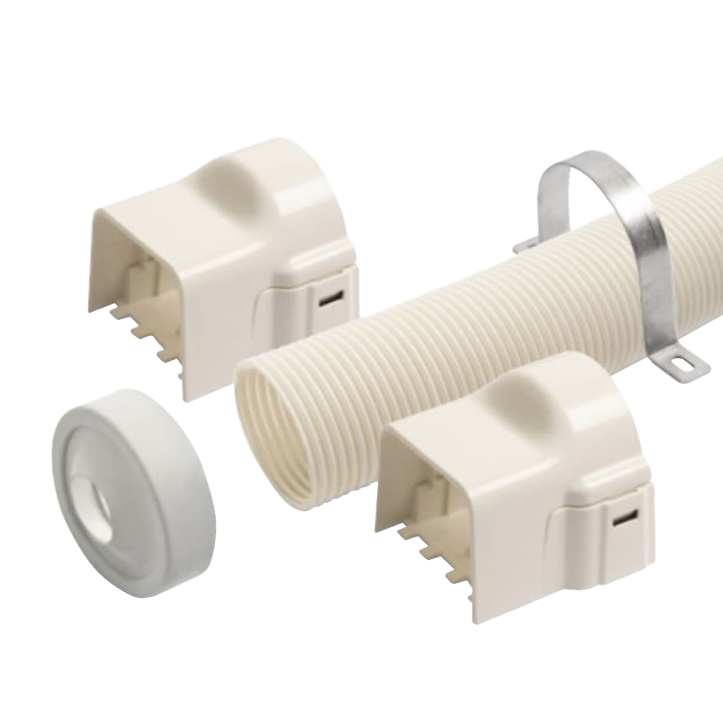 Flexkit 1000 mm för 80x60 mm kanal, Elfenben.