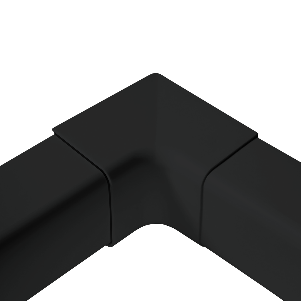 Internal corner for 80x60 mm duct, Black. Pack of 6 pieces.