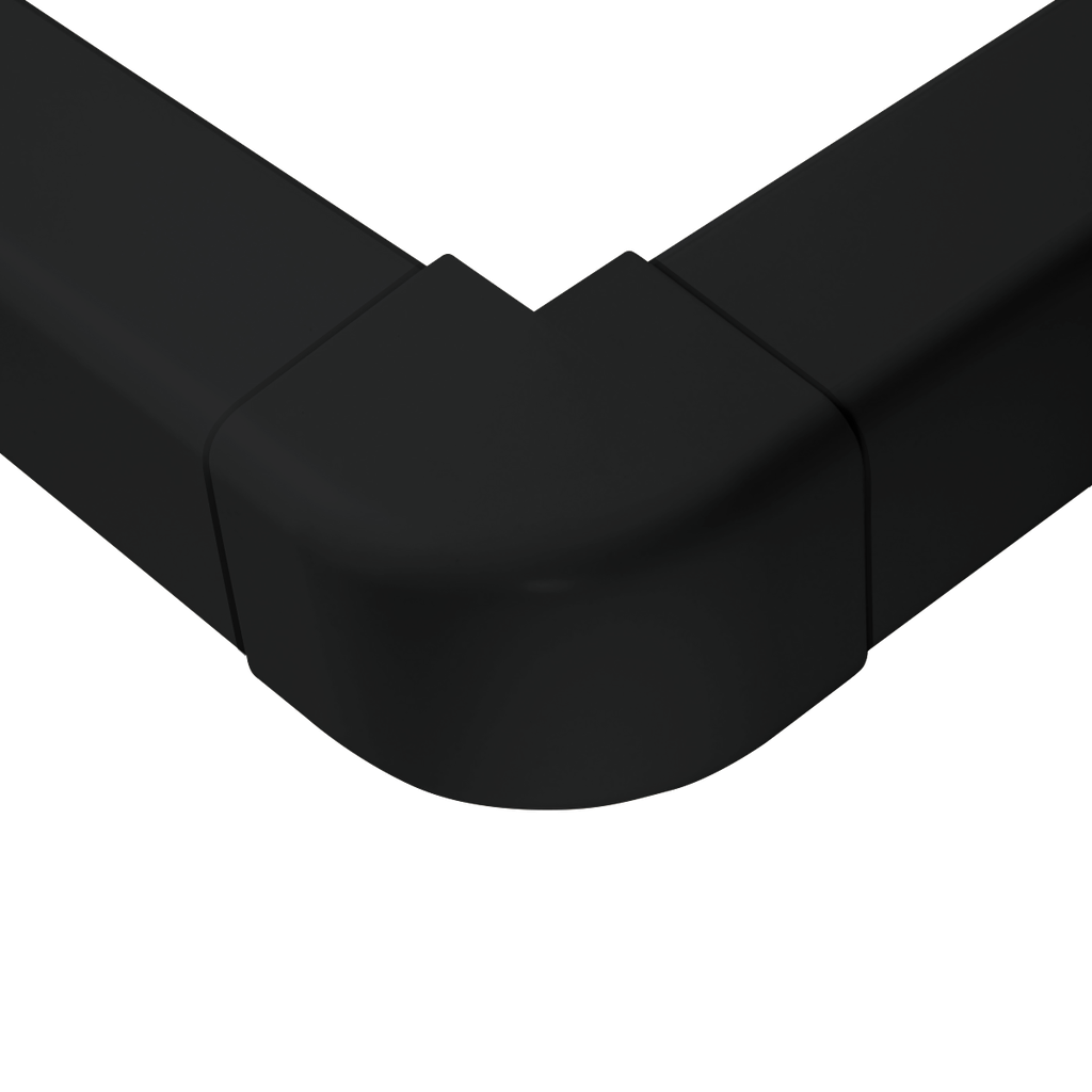 External Corner for 80x60 mm Duct, Black. Pack of 9 pieces.
