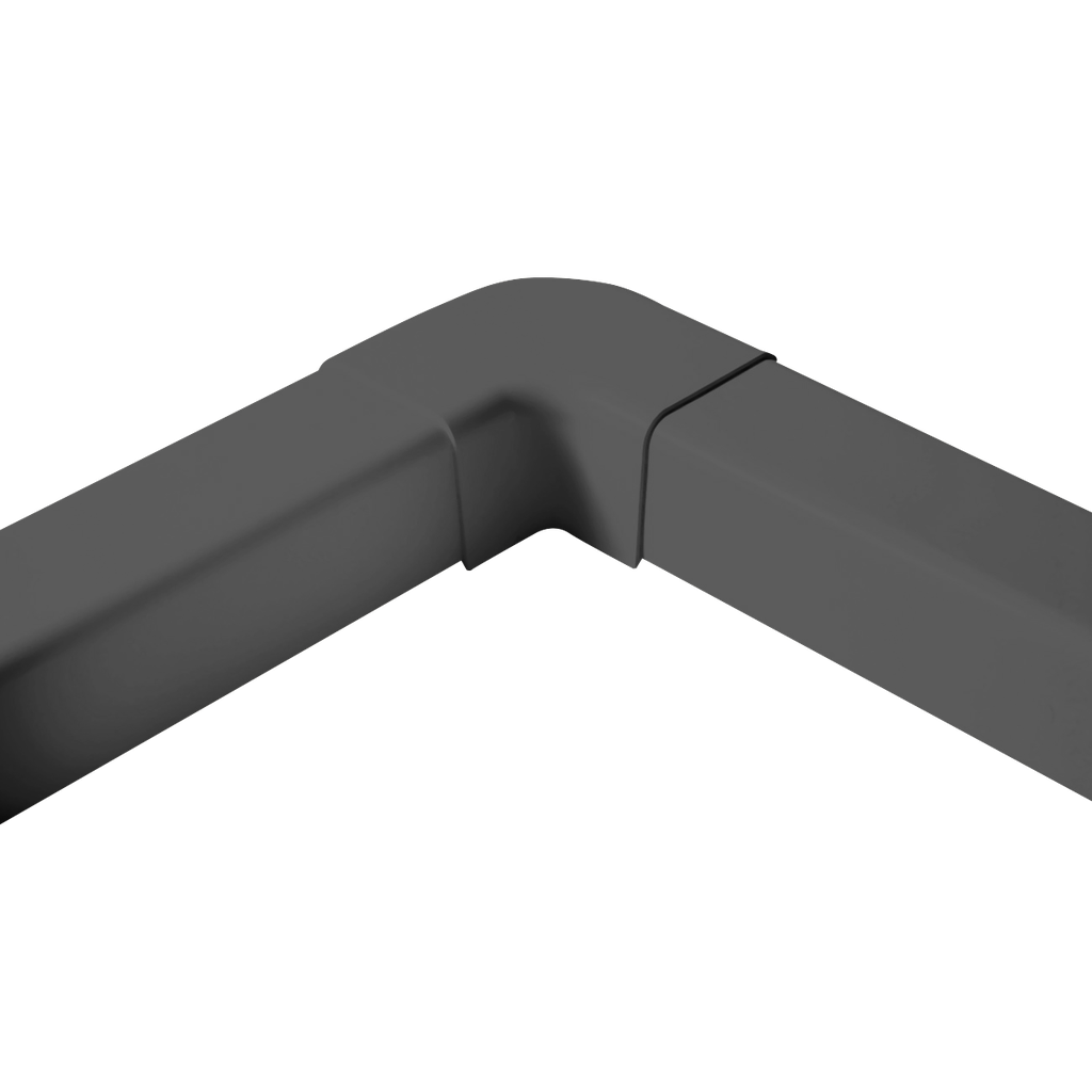 Plan bøjning til 80x60 mm kanal, grå.