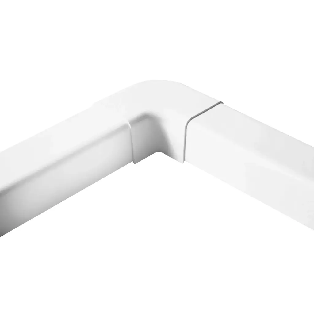 Plane curve for 110x75 mm duct, White. Pack of 6 pieces.