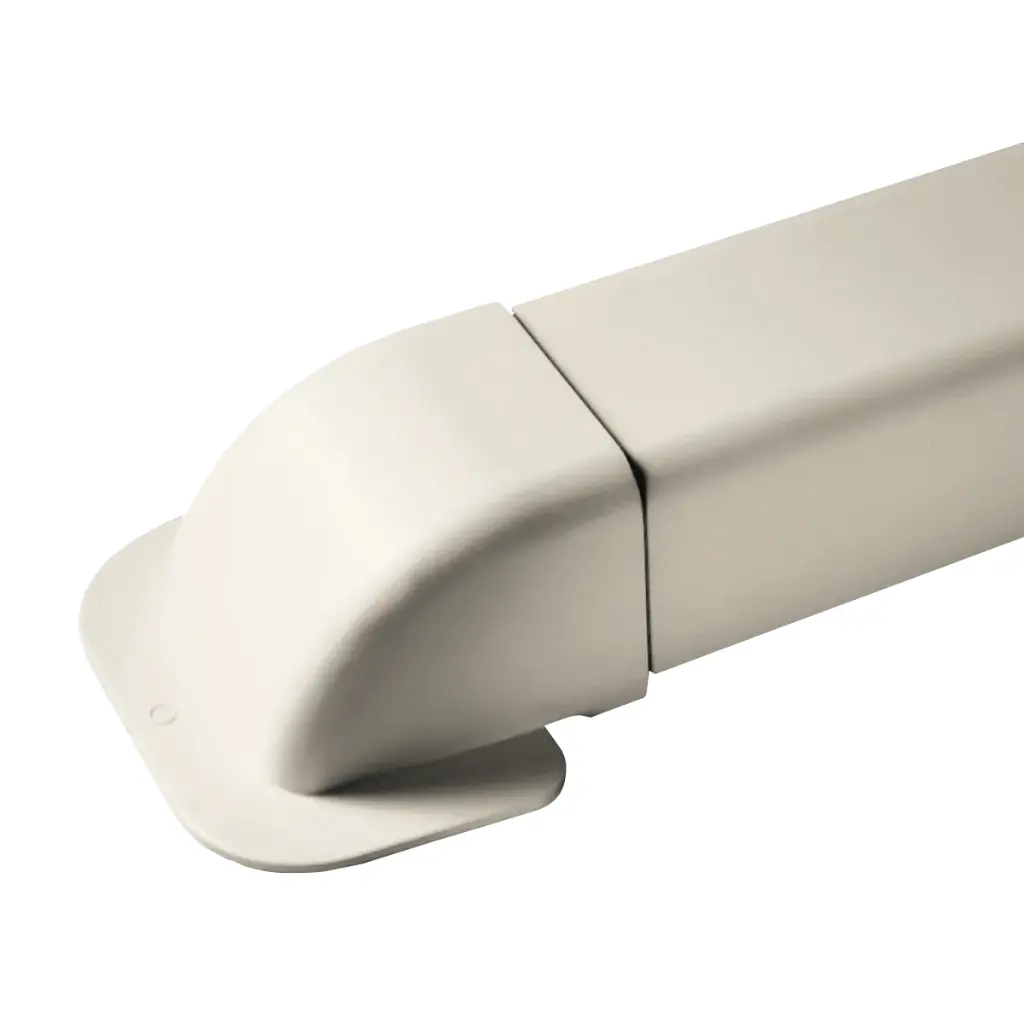 Corner wall elbow for 110x75 mm duct, Ivory. Pack of 4 pieces.