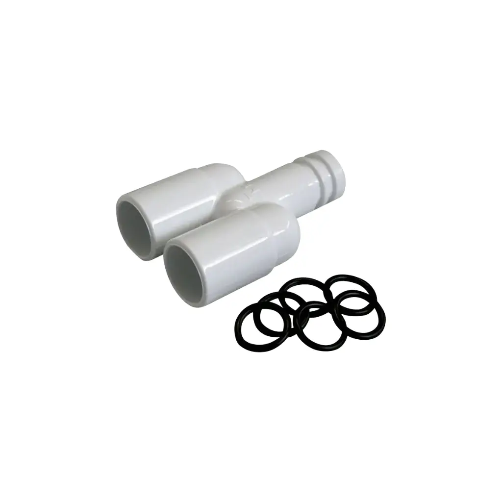 Y-ühendus 20-20 mm (Ø) kondensaadivoolikutele.