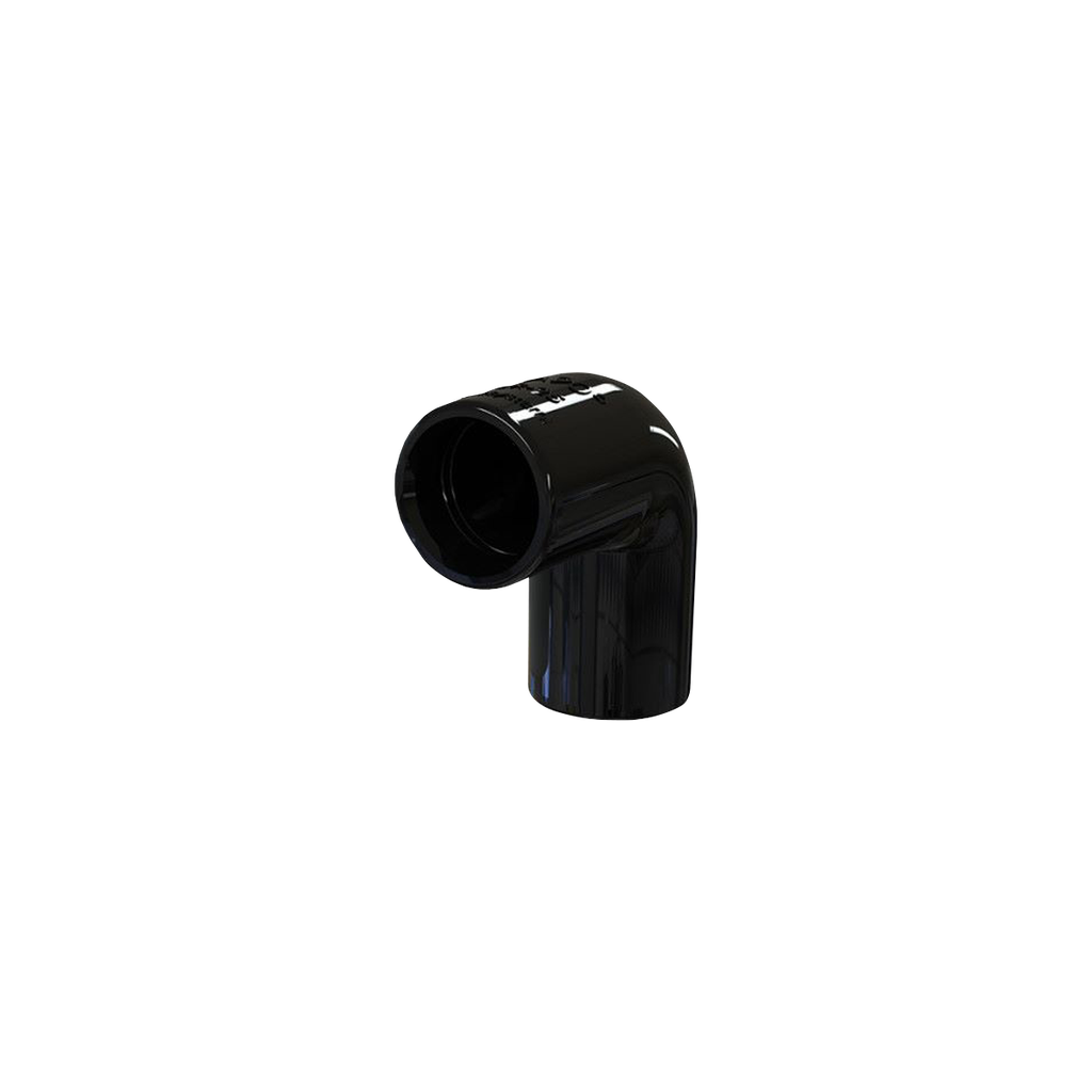 90° seal connection for TCR-21 rigid tube. Black.