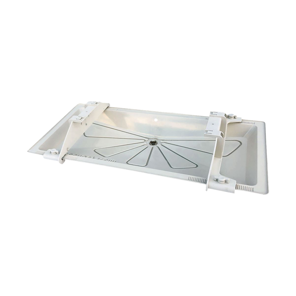 Drain pan 1050x400 mm. RAL9002.