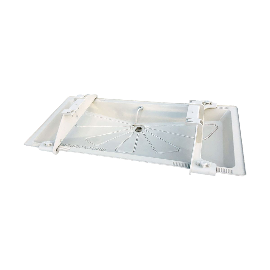 Drain pan 850x400 mm with heating cable of 15W/m, length 6 m.