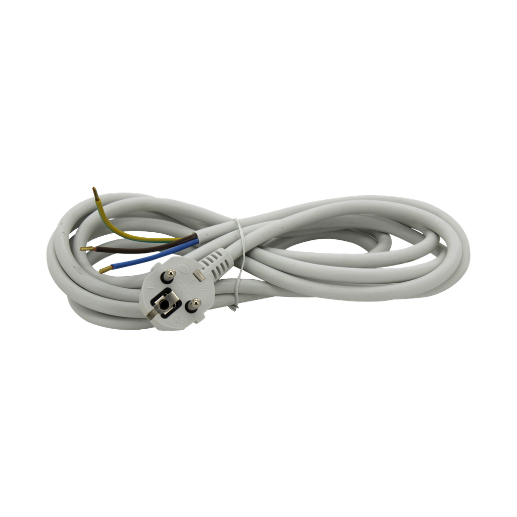 Strømkabel OPAL med stik; 3 m, hvid, H05VV-F 3x1,5, PVC, IP20.