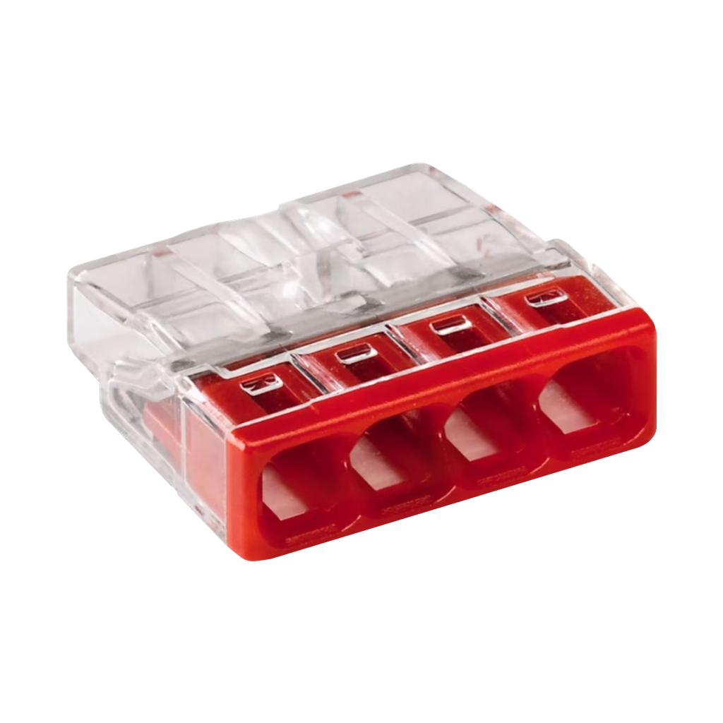 Splicing connector for solid conductors; max. 2.5 mm²; 4-conductor.