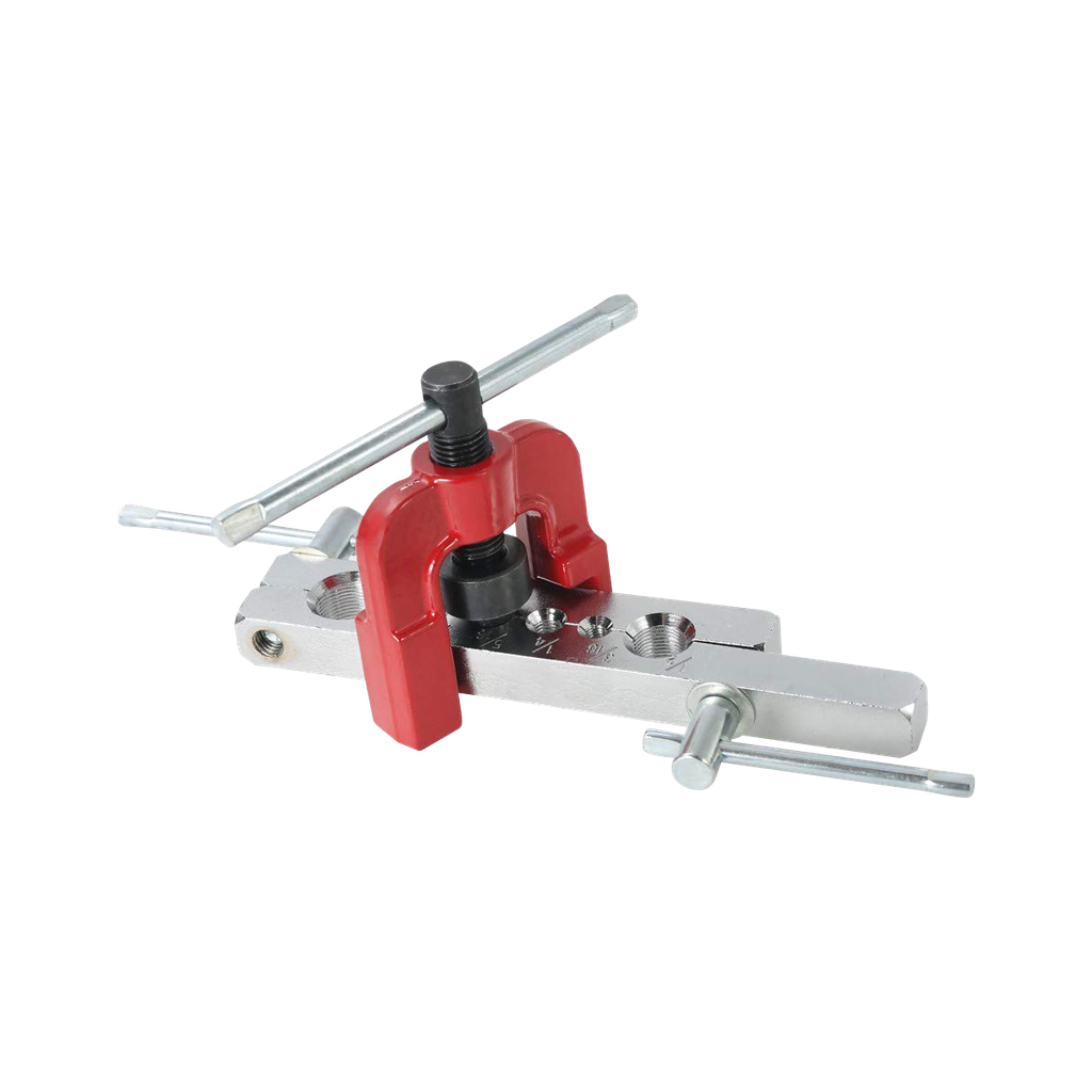 Silver + Red Flaring Tool Set. Flare Size: 3/16", 1/4", 5/16", 3/8", 7/16", 1/2", 5/8".
