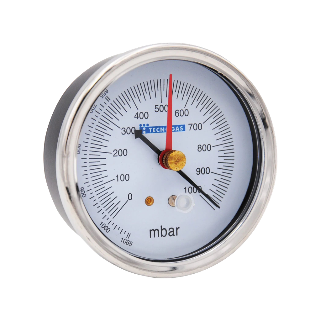 Gauge for vacuum pump, with central rear connection Ø 80 mm e 1/8" NPT.