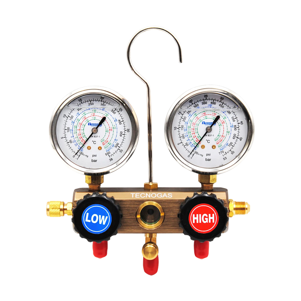 4-ways type manifold with flow indicator.