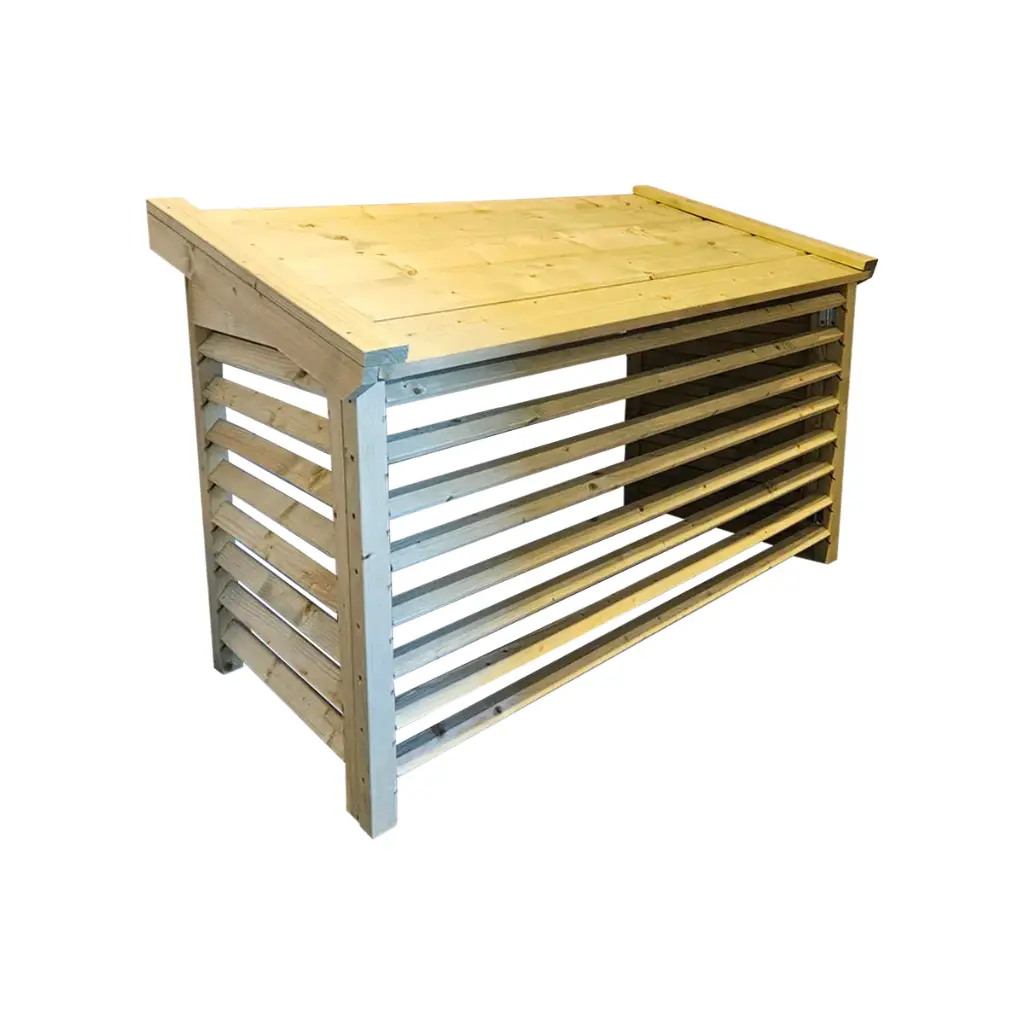 Välisosa kate immutatud puidust, naturaalsest kuusepuust. 1169x800x561 mm (LxKxS).