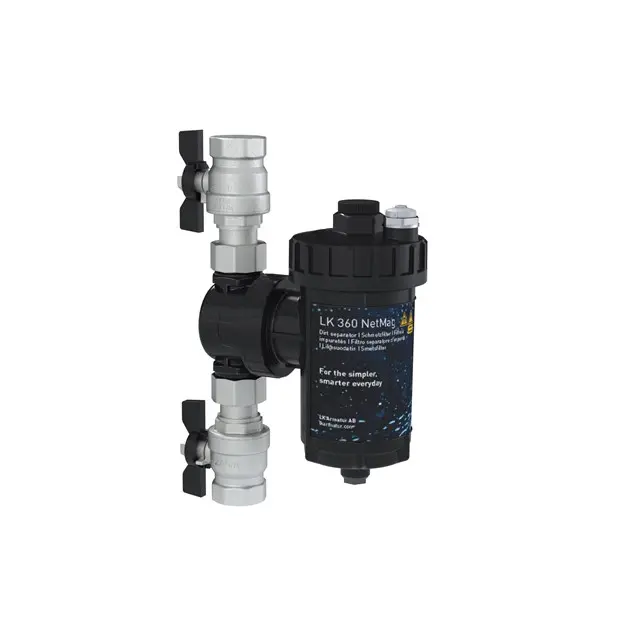 Magnetic dirt separator 1-1/4" with ball valves LK360 connection.