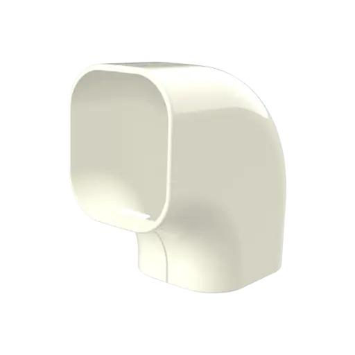 [11120172] “EXCELLENS CP” Flat elbow, 72 mm. Ivory RAL9002.