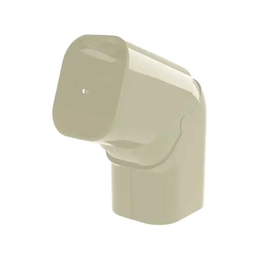 [11121110] “EXCELLENS CPS” Flat jointed elbow, 72 mm. Ivory RAL9002.