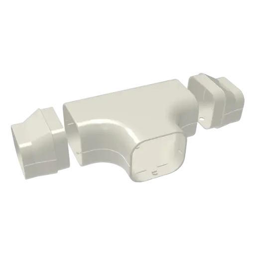 [11123072] "EXCELLENS DT" T-joint for 72x64 mm cover duct, Ivory. Pack of 3 pieces.