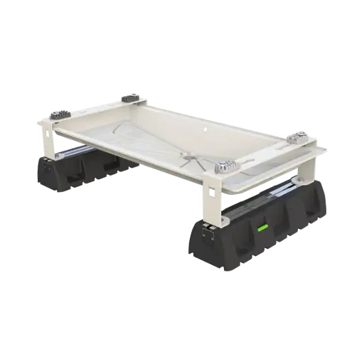 [SCD500229] Drain pan 1250x600x240 mm with 6 m heating cable + rubber floor base + bracket. RAL9002