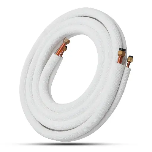 [KR-692007] Ambista Dubbelrör 1/4"-3/8", 7 meter roll, Flänsad med flaremuttrar.