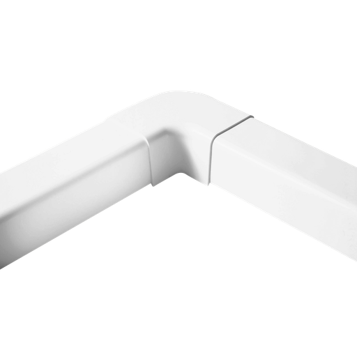 [AM0805-W] Plane Curve for 80x60 mm Duct, White. Pack of 8 pieces.