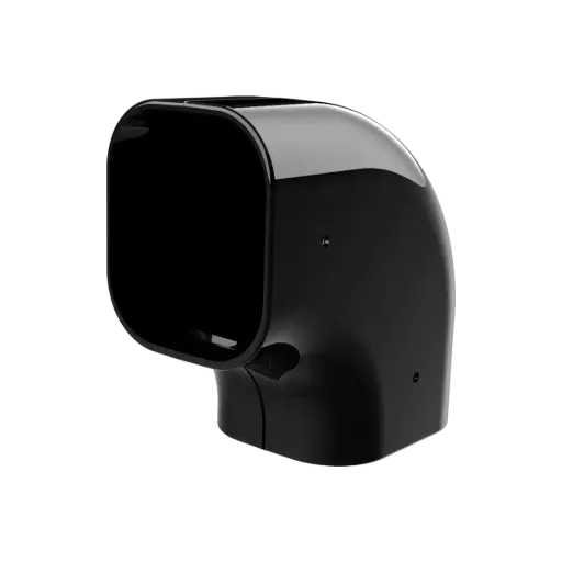 [SCD100313] “EXCELLENS CP” Flat elbow, 72 mm. Black RAL9005.