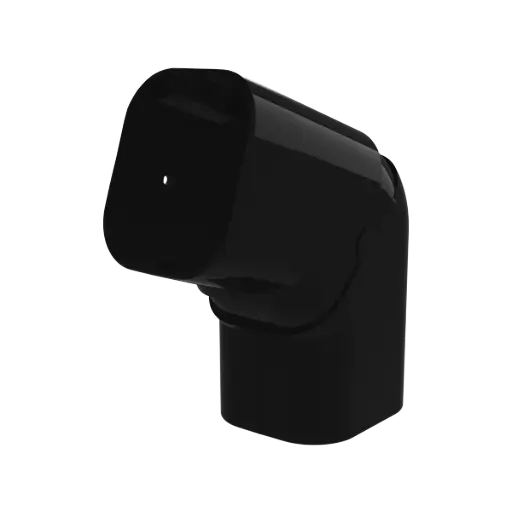 [SCD100315] “EXCELLENS CPS” Flat jointed elbow, 72 mm. Black RAL9005.