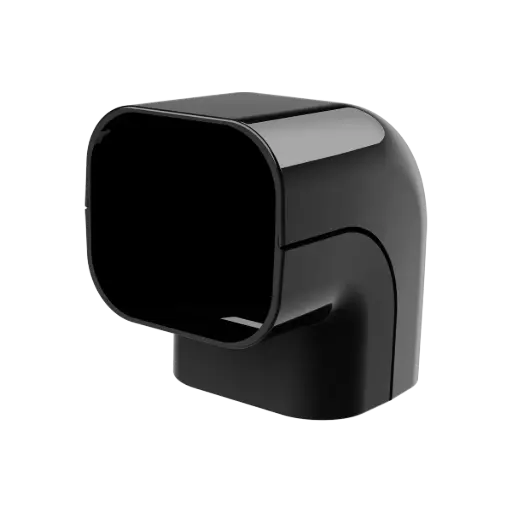 [SCD100316] “EXCELLENS CA” 90° horisontaalnurk 72x64 mm kattekarbikule, must. Pakendis 5 tk.