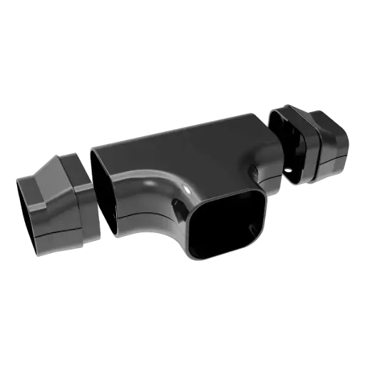 [SCD100327] “EXCELLENS DT” T-liitmik 72x64 mm kattekarbikule, must. Pakendis 3 tk.