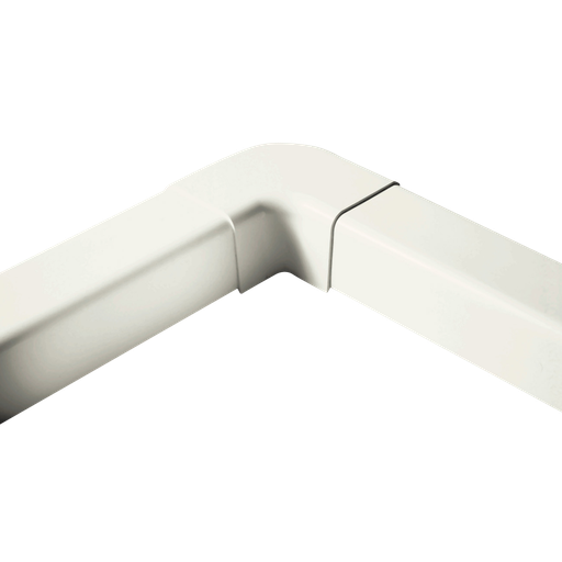 [AM0805-I] Plane Curve for 80x60 mm Duct, Ivory. Pack of 8 pieces.