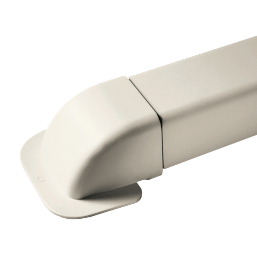[AM0807-I] Hjørnevægalbue til 80x60 mm kanal, elfenben.