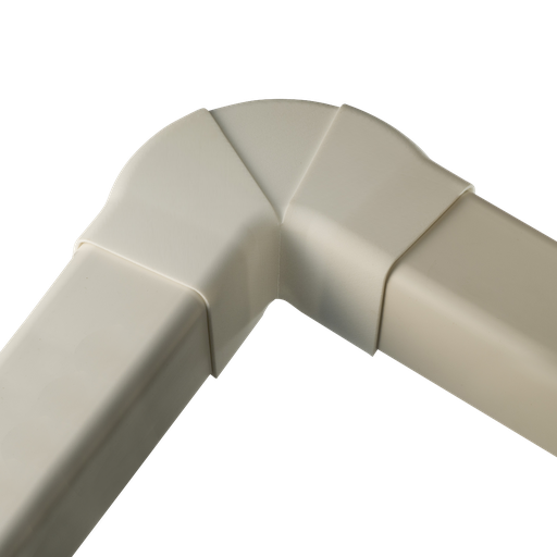 [AM0814-I] Adjustable plane curve for 80x60 mm duct, Ivory. Pack of 6 pieces.