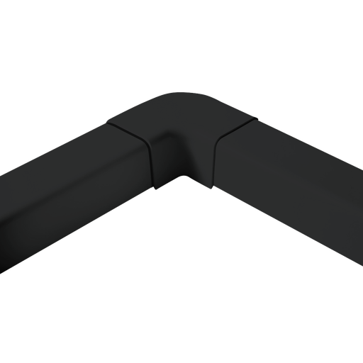 [AM0805-BL] Plane Curve for 80x60 mm Duct, Black. Pack of 8 pieces.